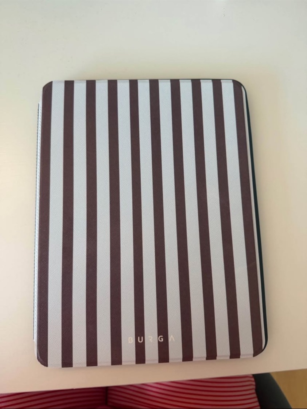 Burga Brown & White Striped Tablet Sleeve — Slim Protective Case